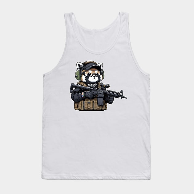 Tactical Tanuki Tank Top by Rawlifegraphic